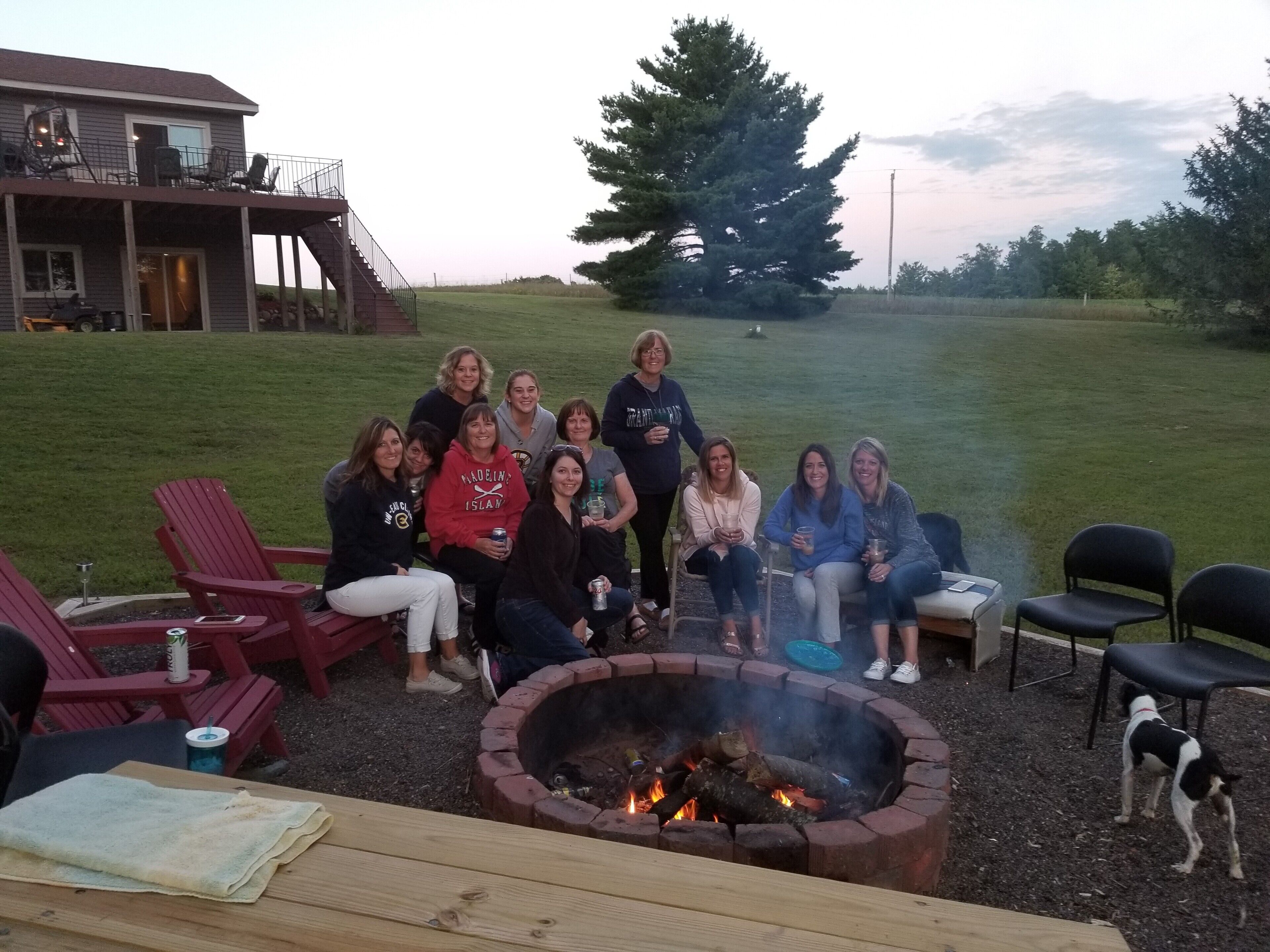 Fire pit down by lake