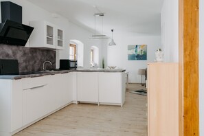 Fridge, oven, stovetop, dishwasher