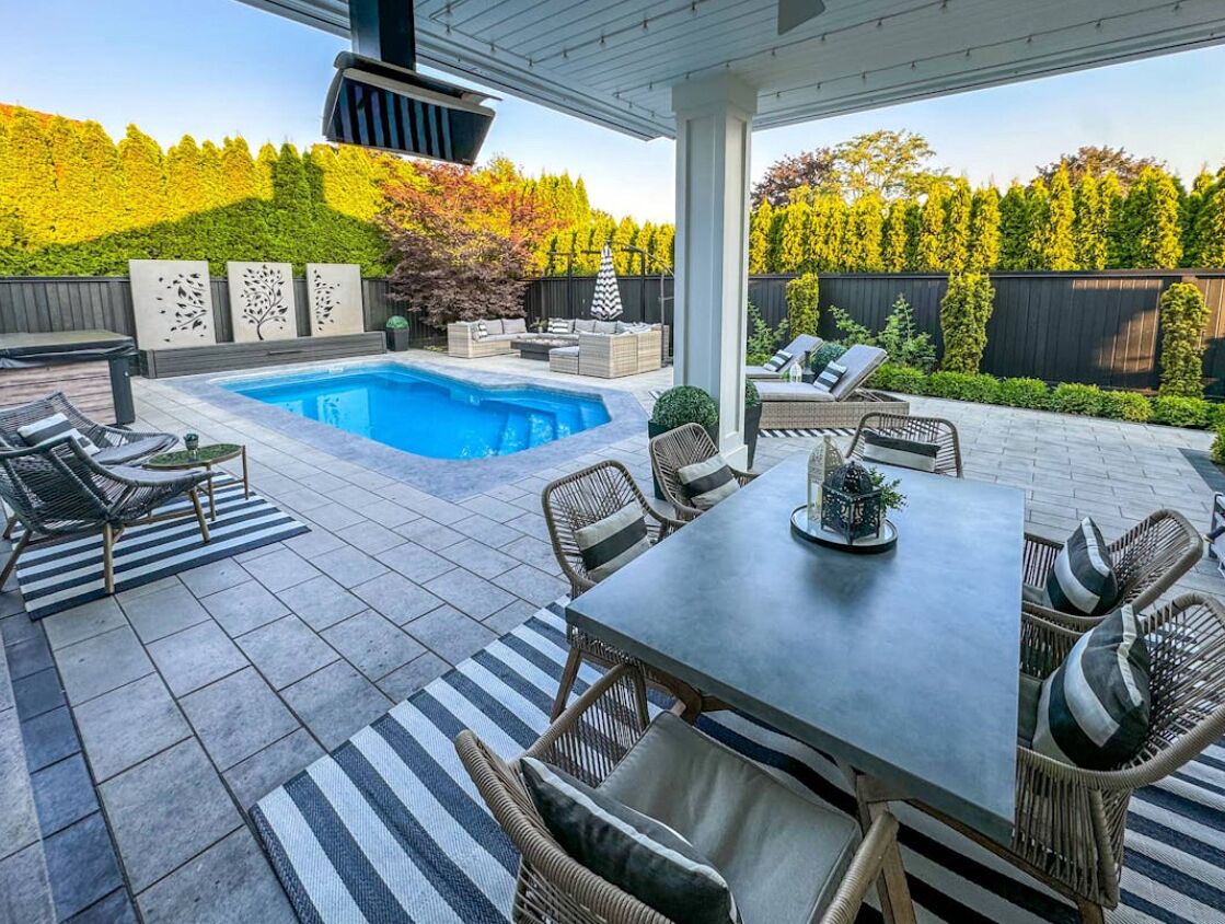 Piscina externa, piscina aquecida