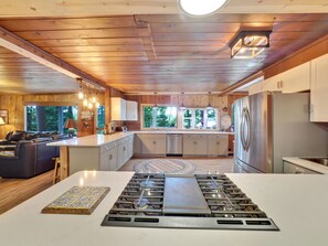 Fridge, microwave, oven, stovetop - On Lake Charlevoix | Fire-pit | Private Dock | Secluded Getaway/dog friendly (East Jordan)