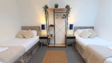 2 bedrooms, blackout drapes, iron/ironing board, WiFi
