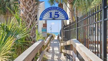 On the beach, white sand