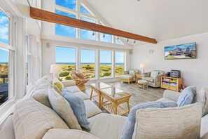 LCD TV, DVD player, books - Stunning Oceanfront Home with Hot Tub, Grill, and Stellar Ocean Views (Avon)