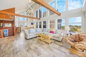 LCD TV, DVD player, books - Stunning Oceanfront Home with Hot Tub, Grill, and Stellar Ocean Views (Avon)