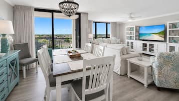 Condo, Multiple Beds, Private Pool, Beach View | Living area