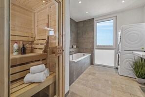Douche, sèche-cheveux