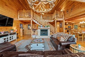 Smart TV, fireplace, video games