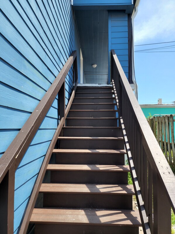 Exterior detail - Harrison Hotel Unit G2 Pet Friendly STEEP STAIRS! 3rd story Studio apartment.
(Garden City)