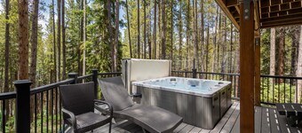 Tranquil modern hike + ski Breck cabin w/ Fast WiFi, HotTub, FirePit, 2 Kitchens
