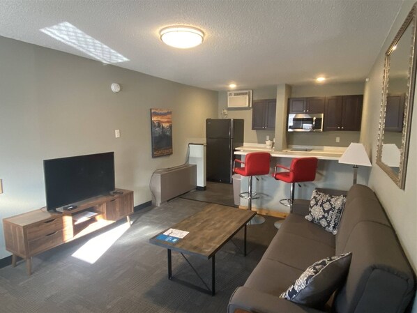 Living area - Suite 212 - 1BR with 1 bed and kitchen, 2nd floor (Rapid City)