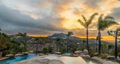 Castle on a hill, breathtaking views, surrounded with pools, trees, and lawn