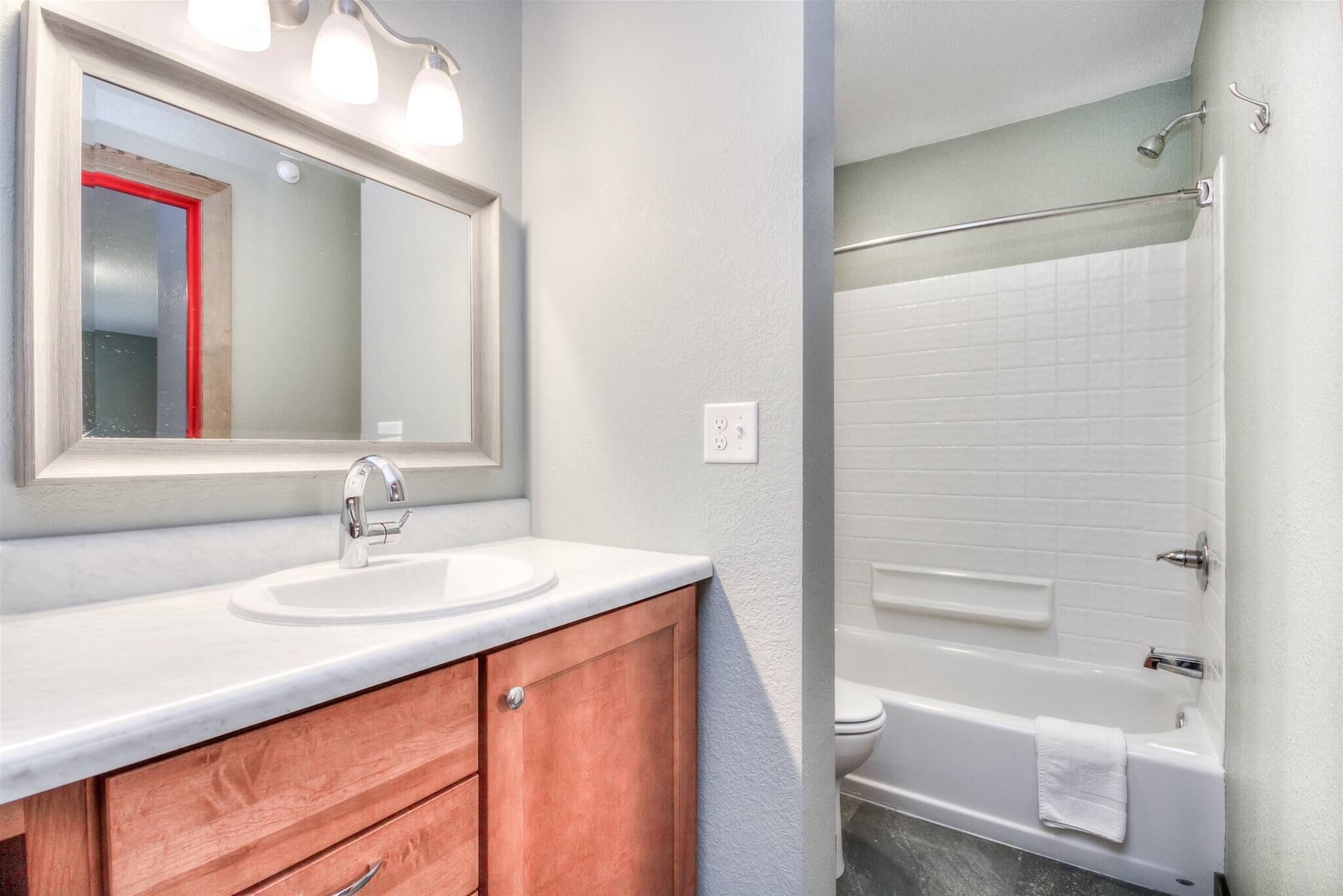 Bathtub, hair dryer