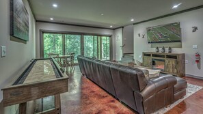 TV, fireplace, video games