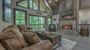 TV, fireplace, video games