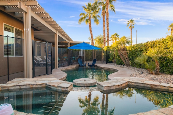 Pool days are the best! Splash around, or lounge on the baja shelf!