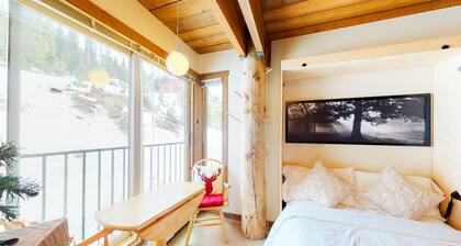 Rustic studio near the slopes with hot tub, sauna, & efficient layout