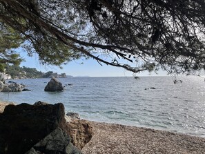 Beach nearby, sun-loungers