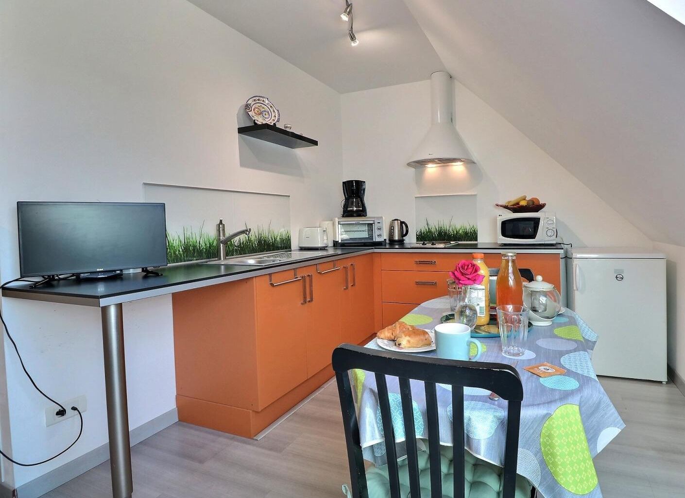 Kühlschrank, Mikrowelle, Ofen, Herdplatte