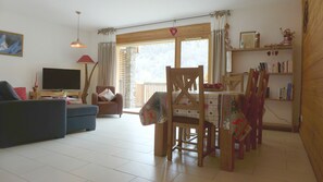 TV, DVD player, books - Recent south-facing apartment with large balcony (Le Monêtier-les-Bains)