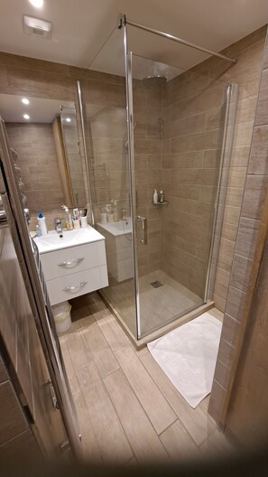 Shower, hair dryer