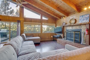 TV, fireplace, table football, ping pong