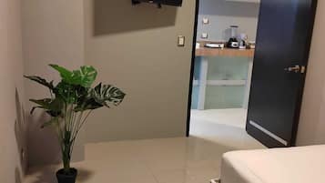 Departamento Deluxe, 2 habitaciones, baño privado, planta baja | 2 habitaciones, cortinas blackout y tabla de planchar con plancha