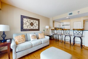 TV, DVD player, video library