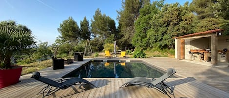 Outdoor pool, a heated pool