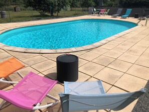 A heated pool - Gîte Holsteiner (domaine de la Marchandaie) - 3 stars (Angrie)
