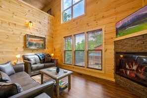 Smart TV, chimenea, videojuegos, reproductor de DVD