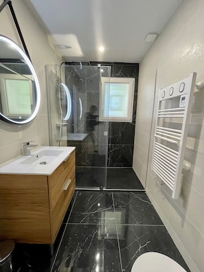 Shower, hair dryer