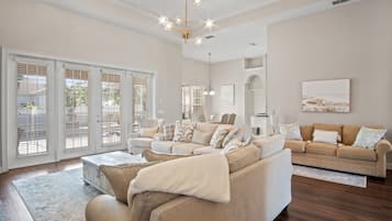 Smart TV, fireplace, foosball, offices