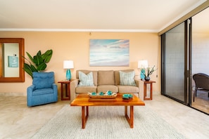 Condo, 1 Bedroom | Living area | Smart TV - Maui Kai 908 Oceanfront 1 Bedroom 1 Condo by RedAwning (Lahaina)