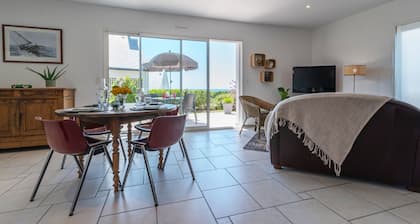 Cottage chaleureux tout confort 3*** belles vues mer proche plage