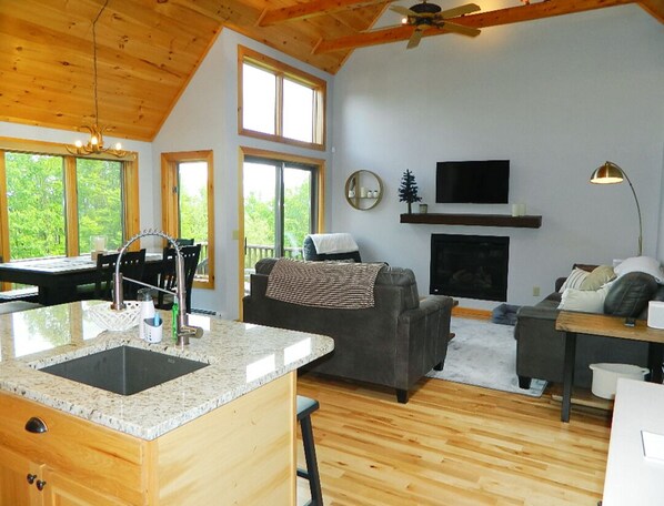 TV, fireplace, stereo