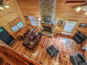 TV, fireplace, streaming services