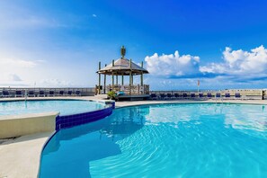 Indoor pool, a heated pool - Summer House 205A | Direct Beach Front, Spacious, Huge Deck! (Orange Beach)