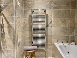 Bathtub, hair dryer