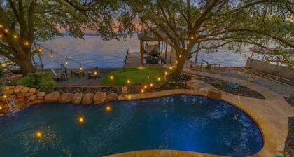 Luxury 6BR Lakefront Home with Pool, Private Dock, Game Room, Putting Green & Outdoor Oasis!