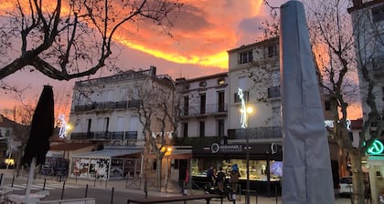 Grand T2 climatisé, parking privé proche centre et plage