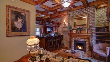 TV, fireplace, DVD player, stereo