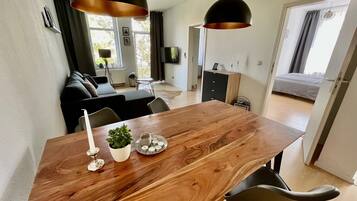 2 bedrooms, desk, iron/ironing board, travel cot