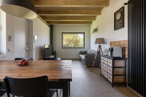 Smart TV y chimenea 