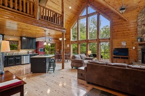 Smart TV, fireplace, DVD player