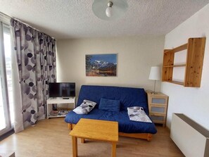 Living area - 50m from ski slopes, 3rd floor, view mountain, balcony, parking, tv, ski locker, 32m², Les 2 Alpes (Les Deux Alpes)