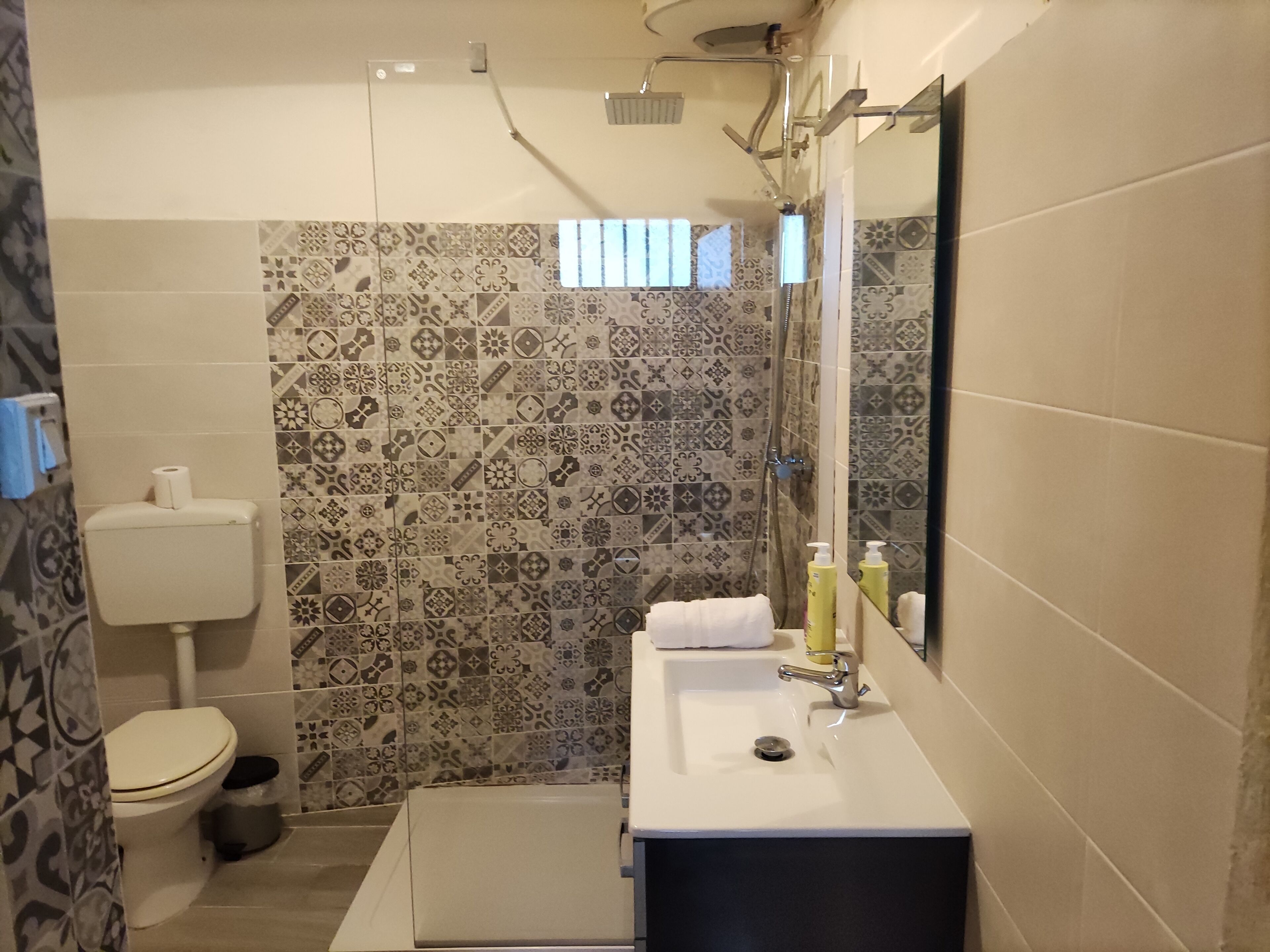 Dusche, Haartrockner, Bidet, Handtücher