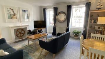 Smart TV, DVD player, books