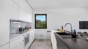 Kühlschrank, Mikrowelle, Ofen, Herdplatte