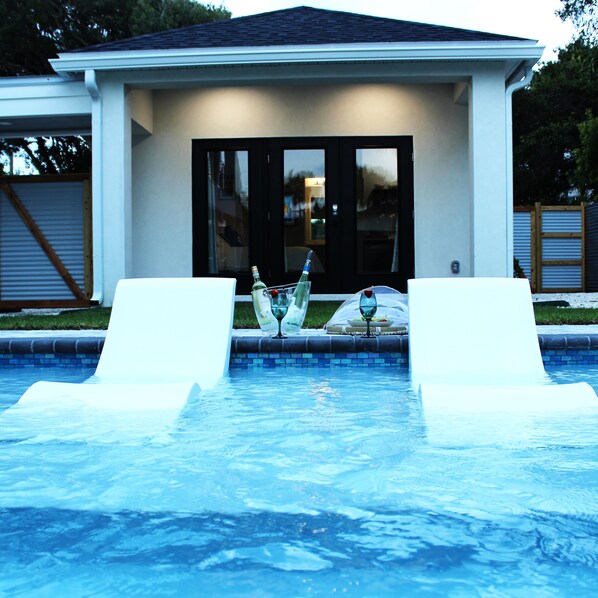 Outdoor pool, a heated pool