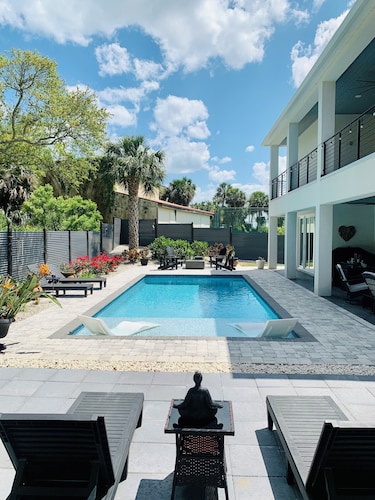 Intimate Heated Pool Side Beach Bungalow! Just steps to the beach!